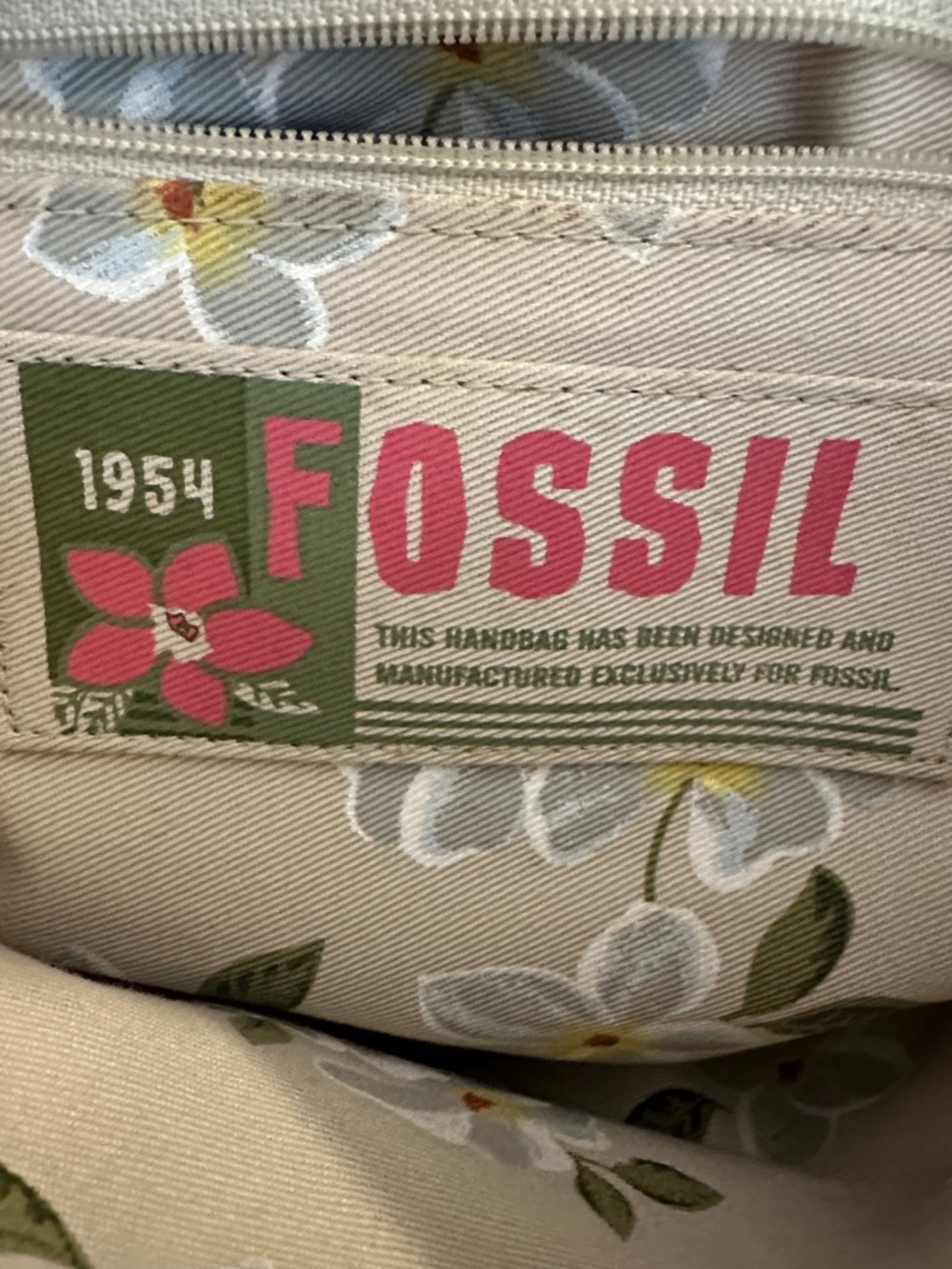 Fossil Watermelon Pink Bamboo-Handle Women's Tweed Mid -Large Top-Handle Bag - Picture 3 of 14